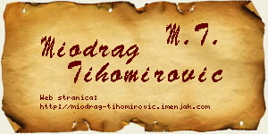 Miodrag Tihomirović vizit kartica